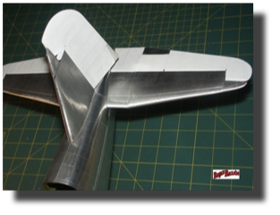 Vought OS2U Kingfisher. Empennage. Scratch built in metal by Rojas Bazán. 1:15 scale.